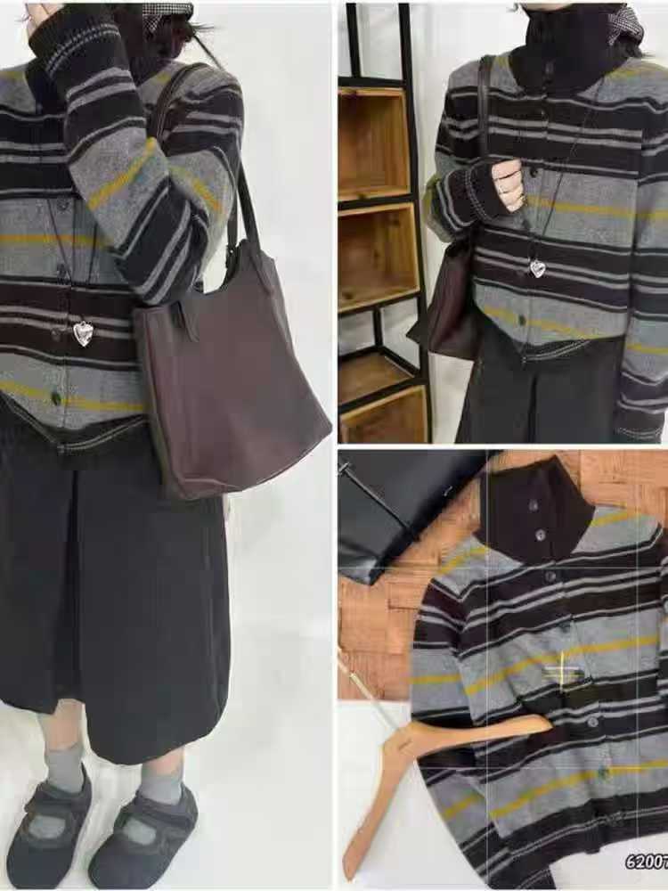 2025新款韩版时尚百搭宽松休闲圆领长袖针织衫毛衣