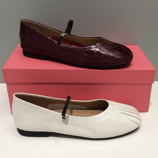 HS263405哈森HARSON正品2026春款褶皱玛丽珍鞋平底温柔风百搭舒适