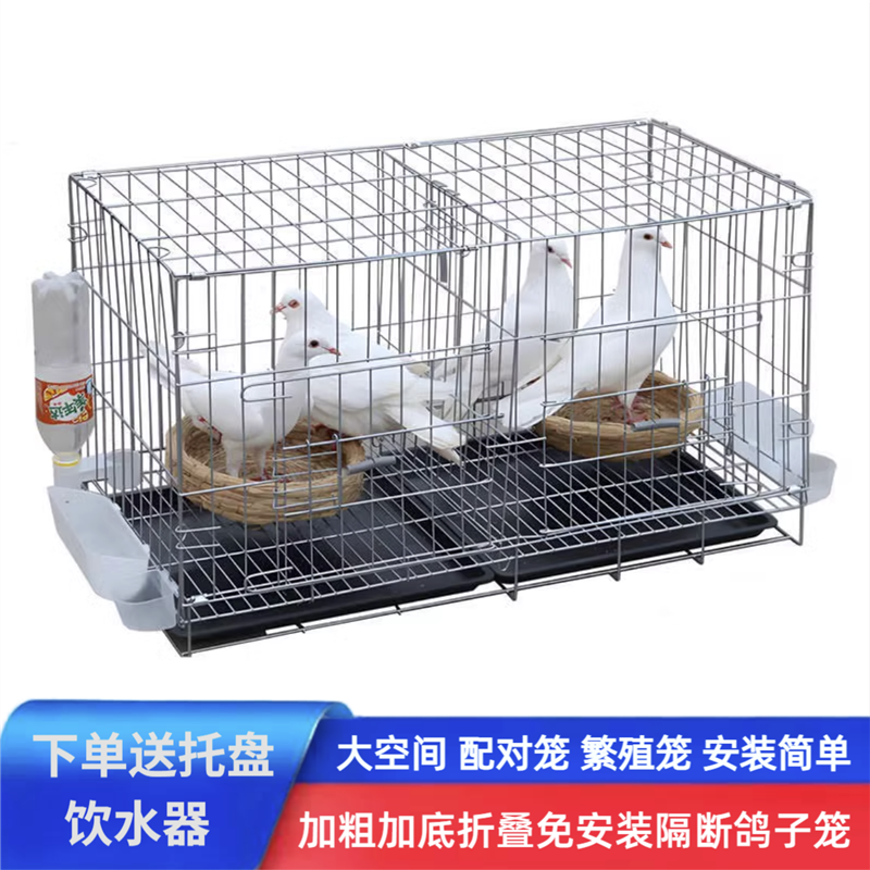 养鸽子专用笼子配对鸽子用品白鸽笼大号特大家用养殖折叠加粗鸽舍