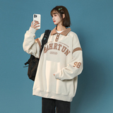 2024年春季新款拼色翻领美式卫衣XZ416-WY32-P60，男装卫衣，星座416
