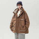 2024年美拉德色系工装多口袋连帽白鸭绒羽绒服XZ415-YR2006-P268，男装羽绒服，星座416