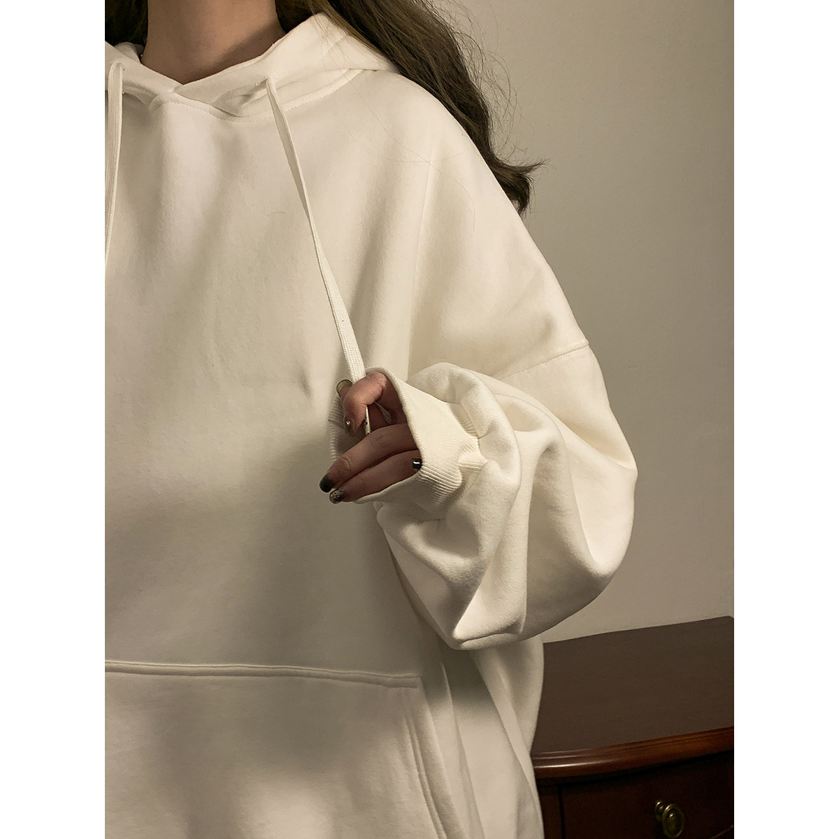 奶呼呼奶黄色卫衣男款冬季ins纯色秋衣服连帽美式复古hoodie内搭,男装卫衣,星座416