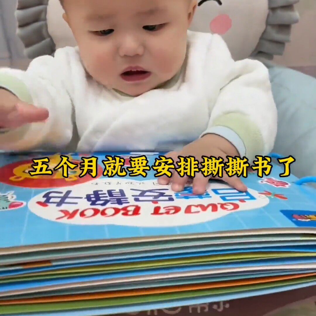 撕撕书宝宝婴儿粘贴早教布书手6月撕不烂可啃咬魔术贴玩具安静书