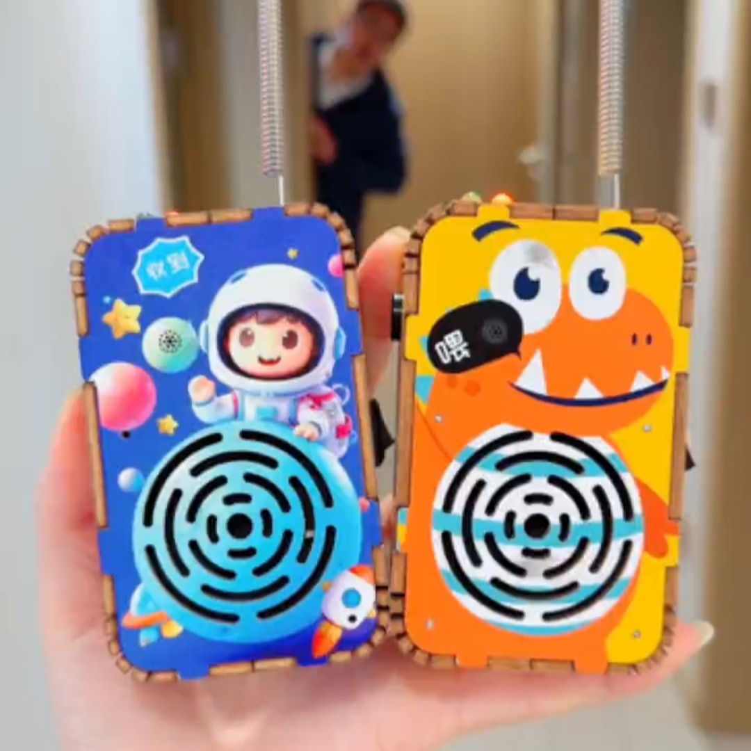 儿童对讲机玩具材料包科技小制作DIY拼装积木录收音机手工实验