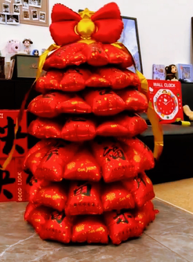 新年装饰过年喜庆挂件财神爷气球蛇气球升空铝膜场景布置气球