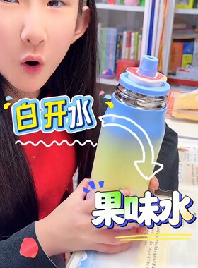 2026新款跨境爆款玩味果味水瓶磨砂渐变0糖0卡萃香氛吸管双2026