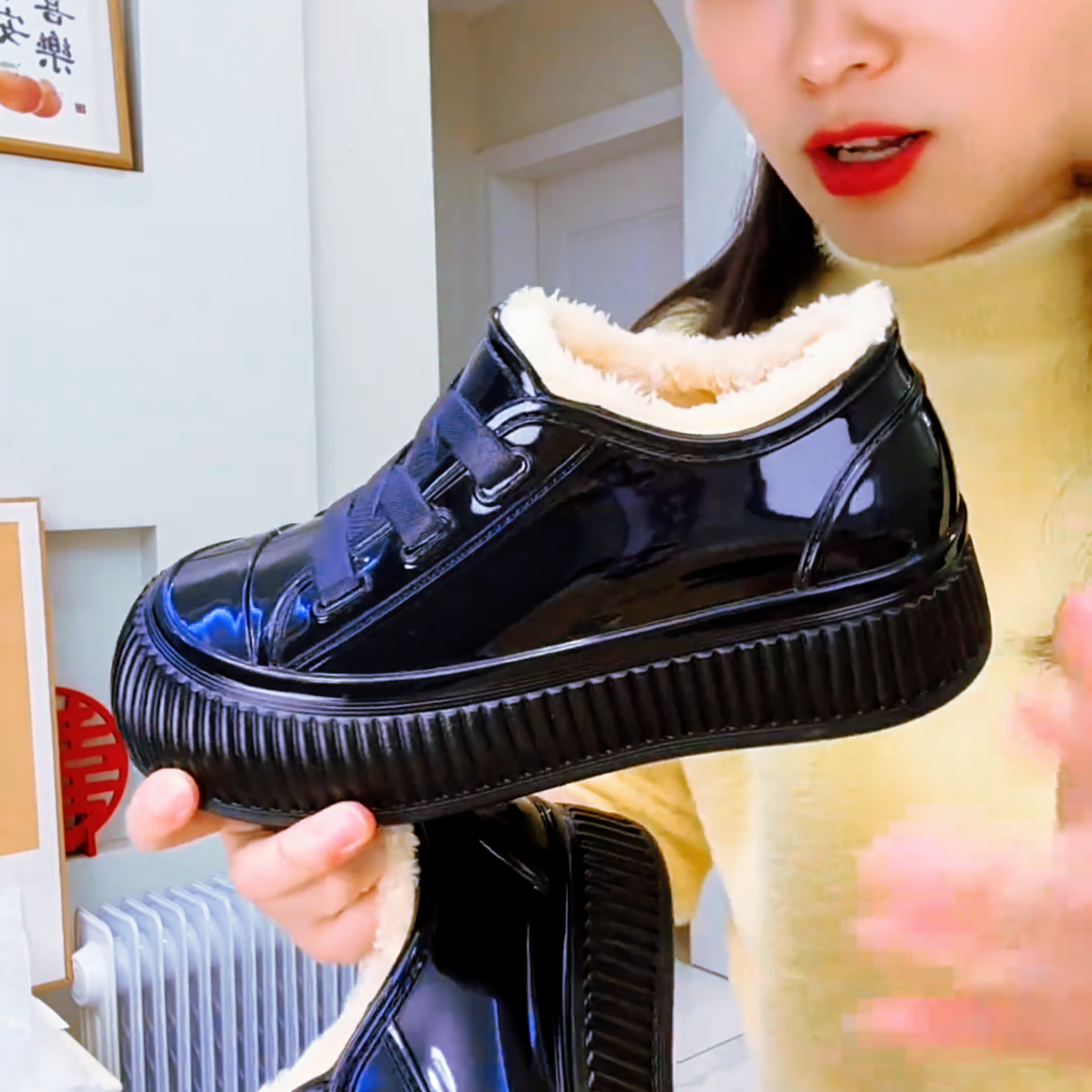 冬天雨靴加绒加厚女款成人低帮耐磨防水鞋时尚内增高保暖棉雨鞋