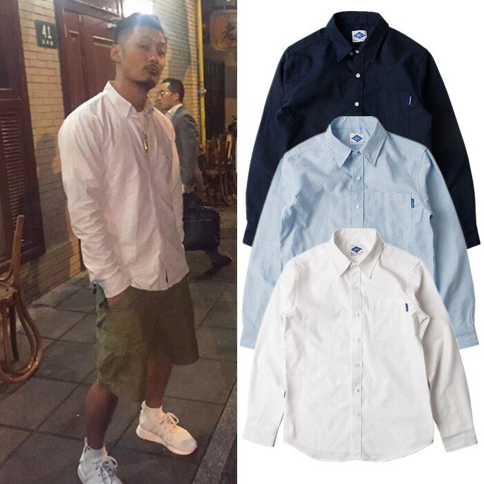 正品潮牌 mdns madness余文乐美式纯棉时尚男士简约百搭长袖衬衫