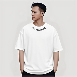 香港潮牌高级感260克重磅纯棉短袖t恤男夏季新款时尚潮流创意半袖