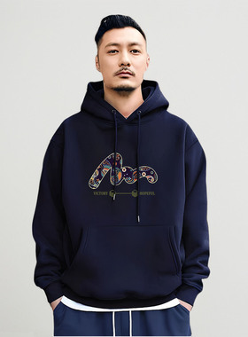 香港潮牌余文乐重磅连帽卫衣男士秋冬季新款日系复古加绒宽松外套