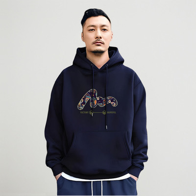 香港潮牌余文乐重磅连帽卫衣男士秋冬季日系复古纯棉加绒宽松外套