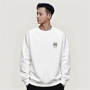 香港潮牌陈伟霆圆领卫衣男士新款秋冬季重磅纯棉时尚简约潮流上衣