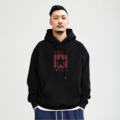 香港潮牌余文乐连帽套头卫衣男士秋冬季新款潮流印花纯棉加绒外套