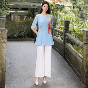 美容院技师工作服足浴足疗养生会所SPA美容美发采耳技师服套装