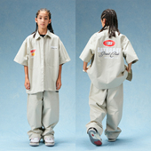 童装 儿童街舞演出服套装 酷帅嘻哈hiphop男童街舞潮服宽松衬衫