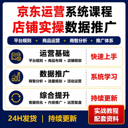 2026京东运营课程电商店铺运营教程商智数据分析推广体系搭建