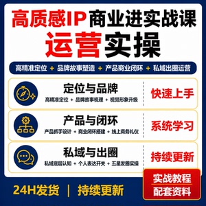 高质感个人IP打造商业闭环课程品牌定位私域运营视觉设计视频教程