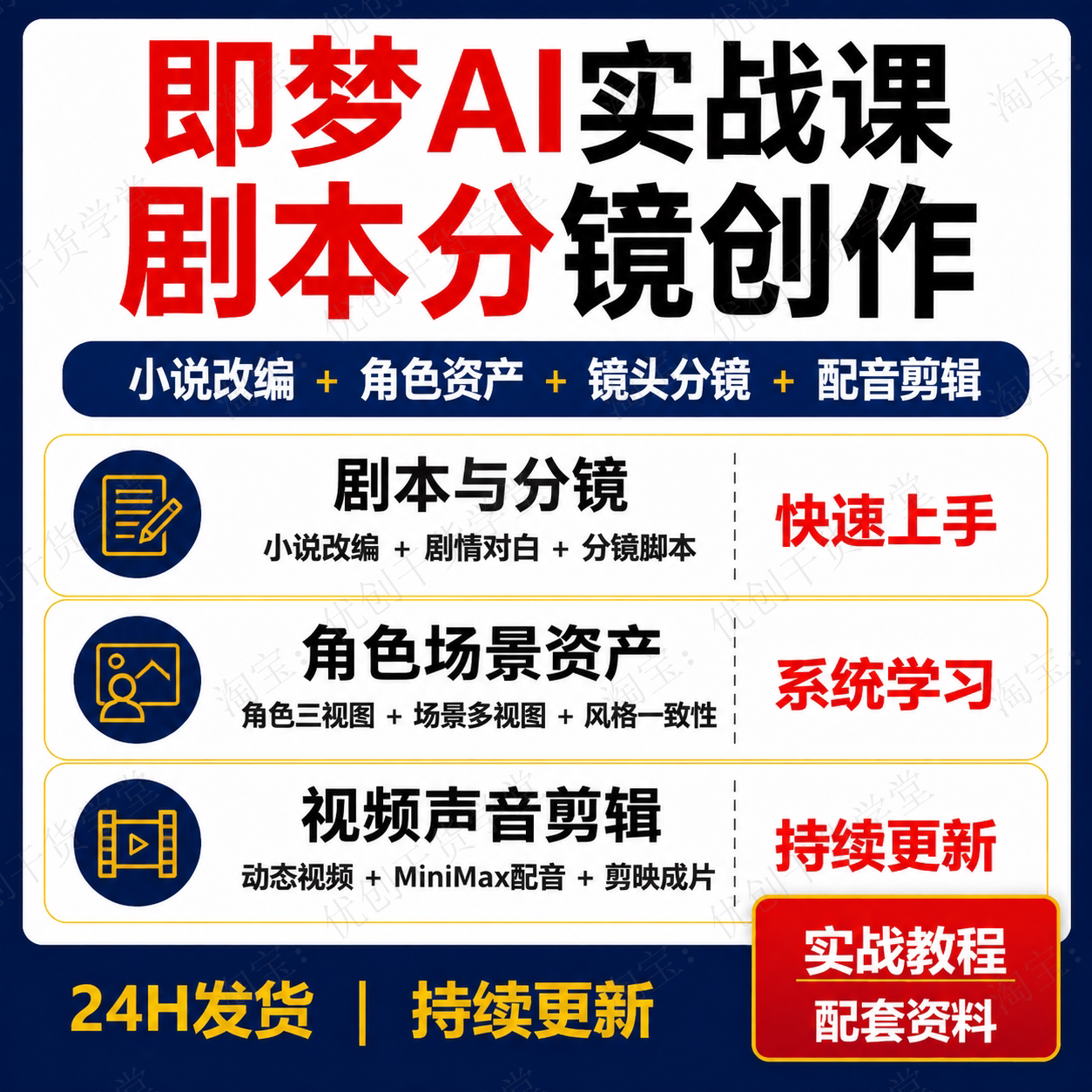 AI漫剧系统实战课仿真人2D3D小说改编剧本分镜角色资产视频剪辑