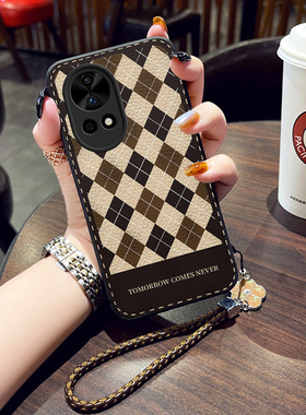 适用华为nova13手机壳复古格子纹nova12pro防摔保护套皮质NOVA高级感外壳十二潮牌网红nova11男女款pro欧美风