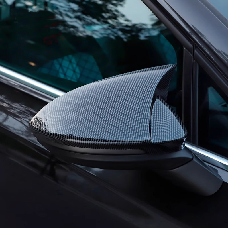 适用大众高尔夫8牛角后视镜外壳GTI/rline外观改装件装饰倒车镜罩