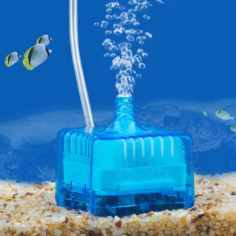 小型鱼缸水妖精气动反气举增氧气泵多功能出气石迷你净化水质过滤