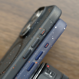 适用苹果15ProMax泼墨肤感磨砂手机壳iPhone14脏脏MagSafe磁吸保护套13P简约半透明软胶全包防摔小众潮牌新款