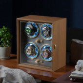 德国技术4位摇表器机械表自动上链防磁上铉静音转表器LED灯手表盒