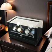 黄金檀木纹摇表器家用自动上链马达盒机械手表转表器上炫器手表盒