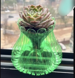 DIY变废为宝雪碧塑料瓶绿色植物花瓶成品
