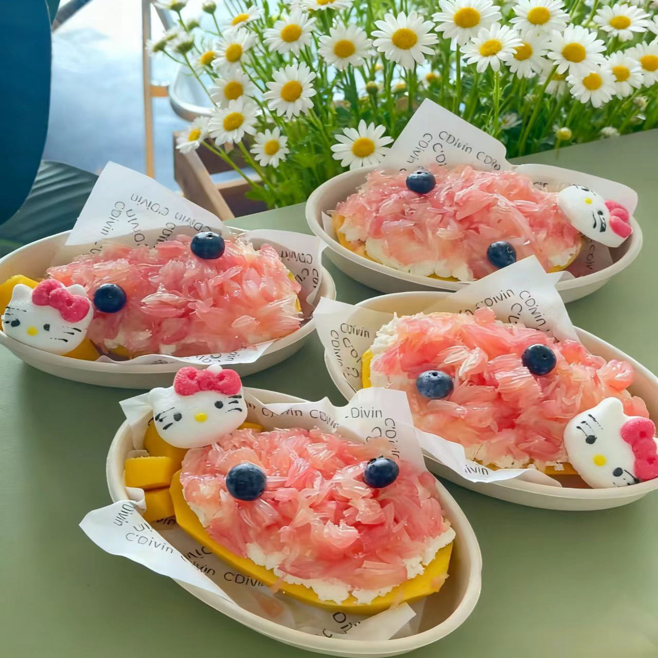 固体杨枝甘露打包盒一次性盒子