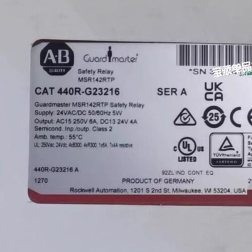 AB罗克韦尔安全继电器 MSR142RTP，型号440R-G--议价商品