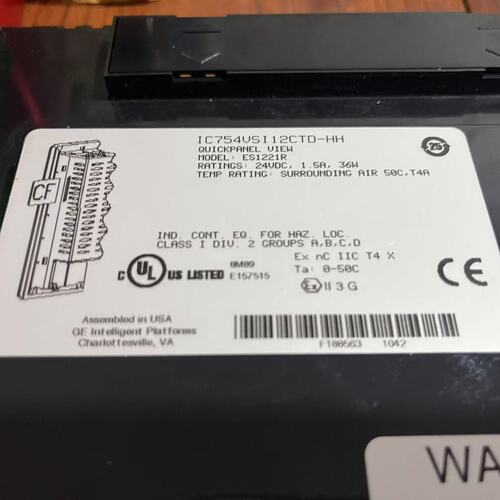 GE触摸屏，型号IC754VSI12CTD-HH，ES122--议价商品
