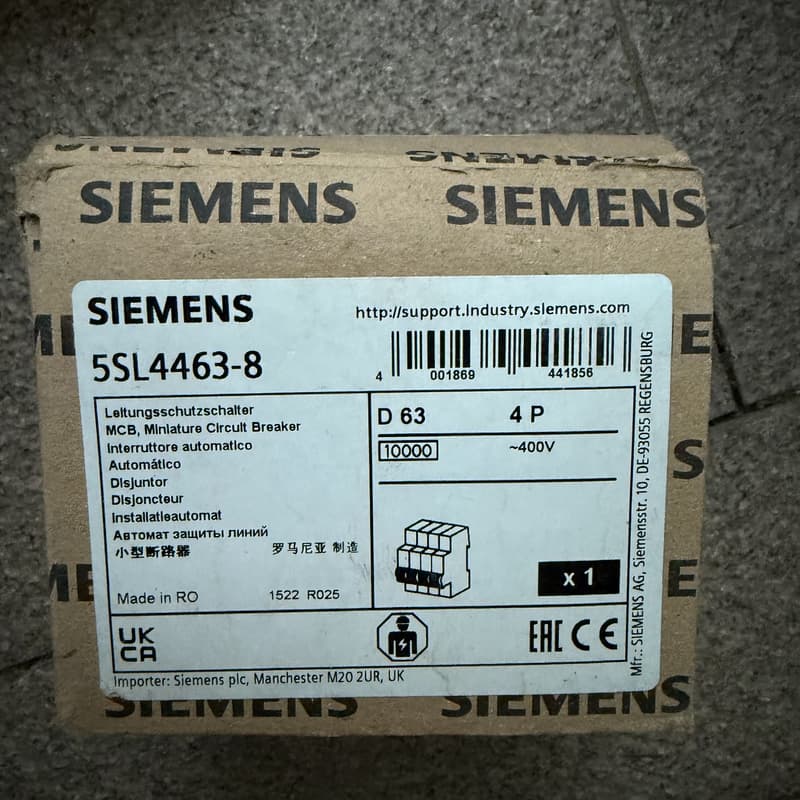 全新未拆封西门子小型断路器，型号5SL4463-8，原装正品--议价商