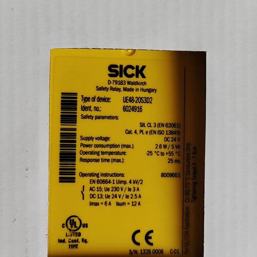SICK西克安全继电器 UE48-20S3D2 订货号：60--议价商品