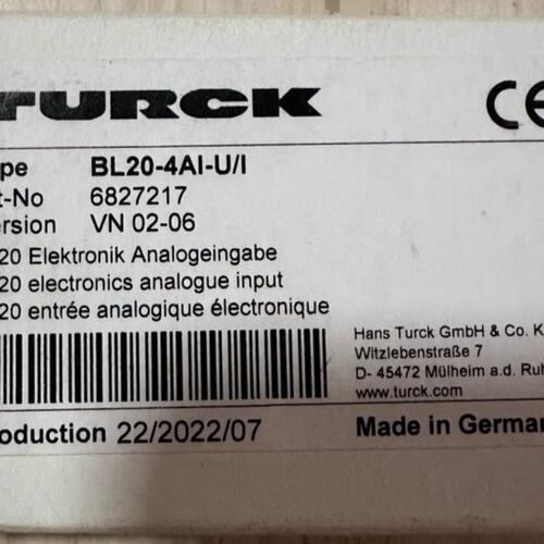 TURCK图尔克BL20-4AI-U/I模拟量输入模块，型号--议价商品