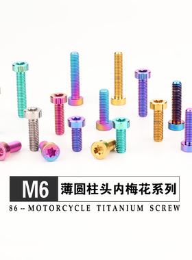 钛合金薄头扁头圆柱头螺丝 M6X15/20/25/35上泵前刹车盘固定螺钉