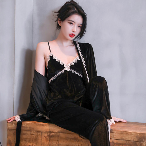 秋冬季金丝绒睡衣乐姿梦女