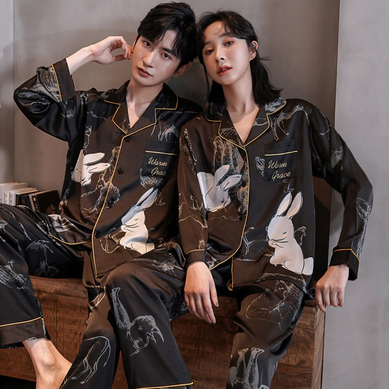 乐姿梦情侣睡衣春秋长袖四季款女卡通冰丝开衫夏季男士家居服套装,女士内衣/男士内衣/家居服,睡衣/家居服套装,淘宝优惠券,粉丝福利购,淘宝优惠卷