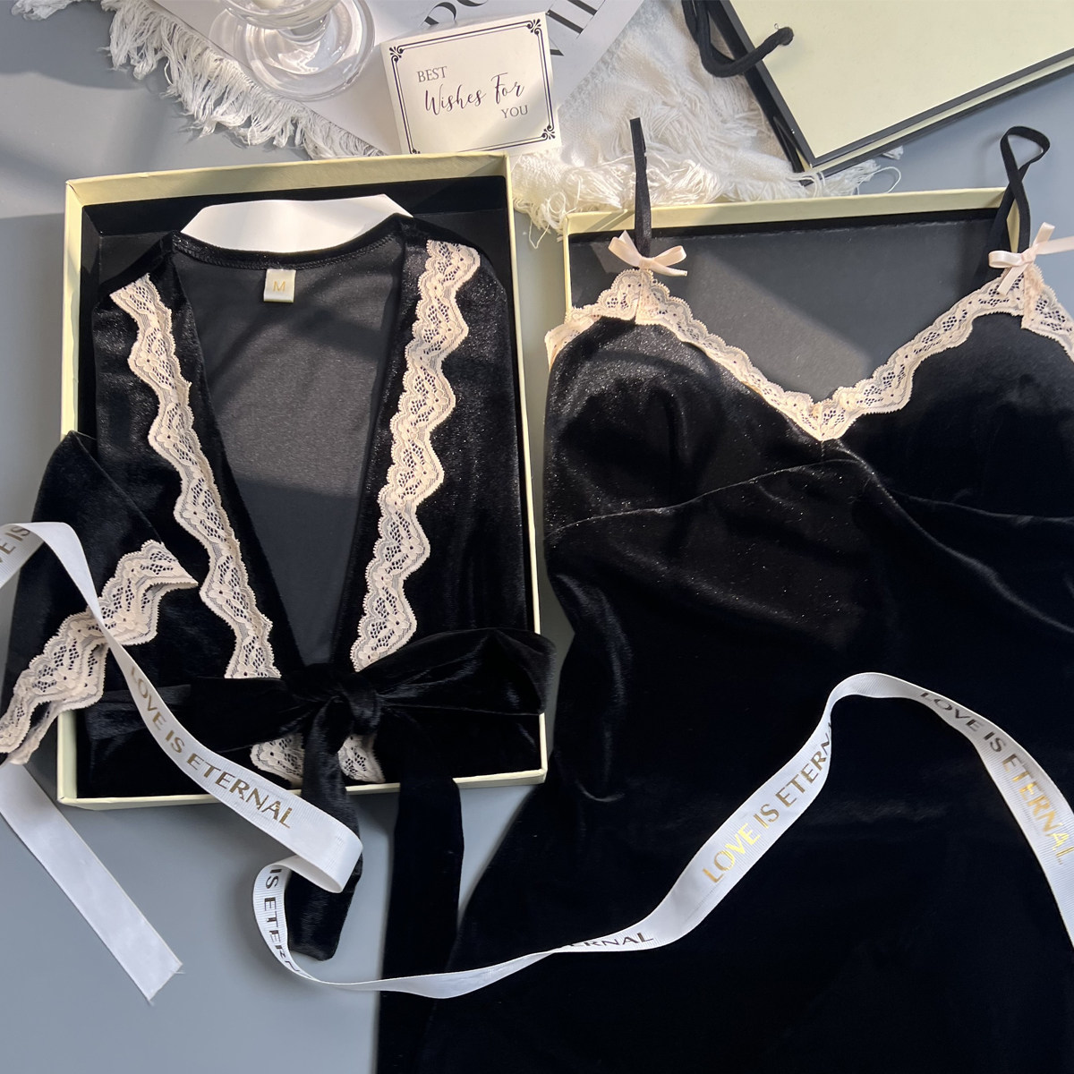 乐姿梦性感睡衣女秋冬款高级感金丝绒蕾丝纯欲带胸垫吊带睡裙睡袍,女士内衣/男士内衣/家居服,睡袍/浴袍,淘宝优惠券,粉丝福利购,淘宝优惠卷