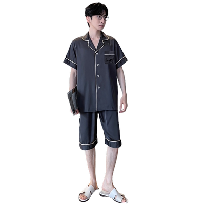 夏季高级感男士冰丝绸睡衣家居服