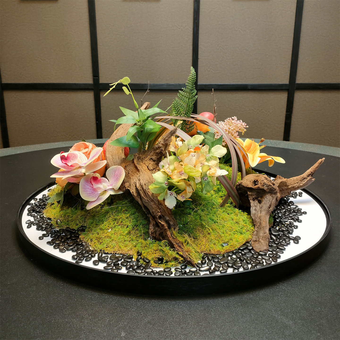 电动转盘花摆花餐桌中间摆花桌摆饰品摆台装高端饭店餐厅微缩景观,家居饰品,仿真花/假花,淘宝优惠券,粉丝福利购,淘宝优惠卷