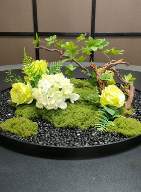 掸灰擦拭纯手工制作餐桌中式绢花