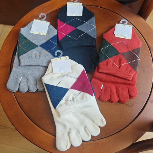 学院风女袜棉五指中筒袜防臭透气