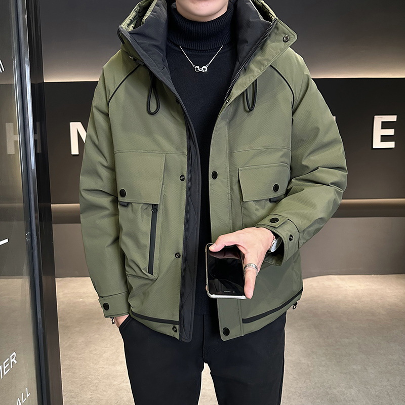 防寒羽绒服男装翻领男士羽绒服长款白鸭绒轻薄时尚青少年羽绒服