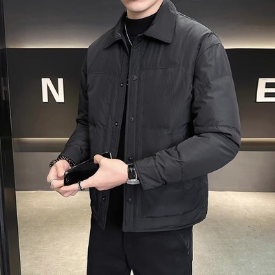 50国标防风羽绒服男连帽外套男高品质百搭休闲外套男款羽绒服