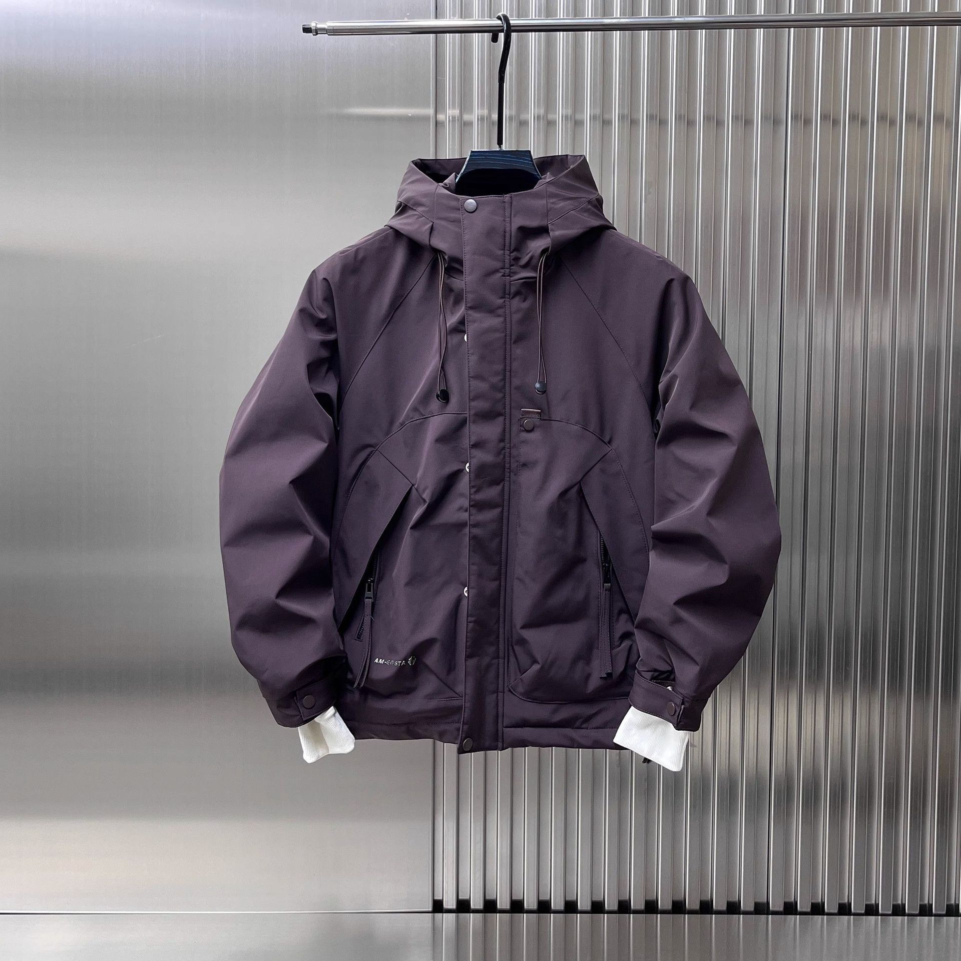 潮牌户外连帽棉服男2025冬季新款时尚休闲百搭宽松保暖棉衣外套