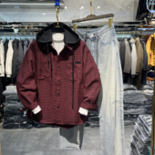 可拆卸帽格子衬衫 实体商场春季 男士 潮流百搭高质感休闲设计感外套