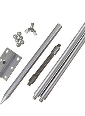 实心铝合金软管万向调节支架地插 渔具配件 软管插竿插杆钓箱灯架