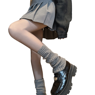 显瘦显腿长灰白色袜套腿套长筒女