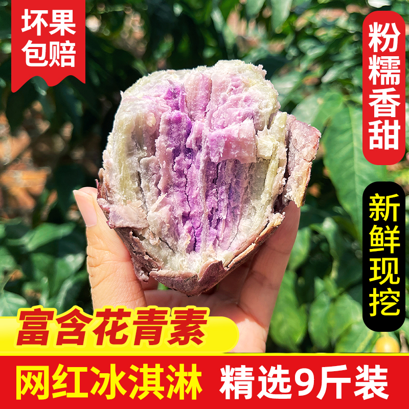 网红冰淇淋番薯新鲜广东沙地一点红红薯现挖现发粉糯香甜紫心地瓜